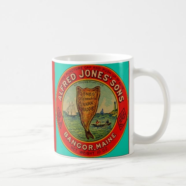Mug circa l'étiquette 1900 de Finnan Haddie de fils (Droite)