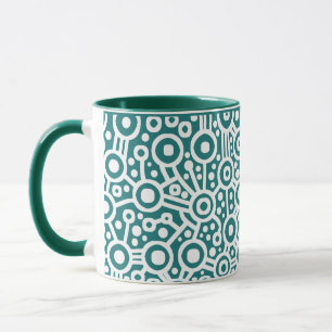 Mug Circuit Alien - Blanc sur Hunter Green