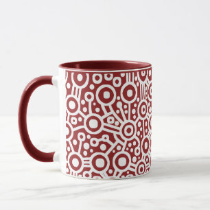 Mug Circuit Alien - Blanc sur Maroon