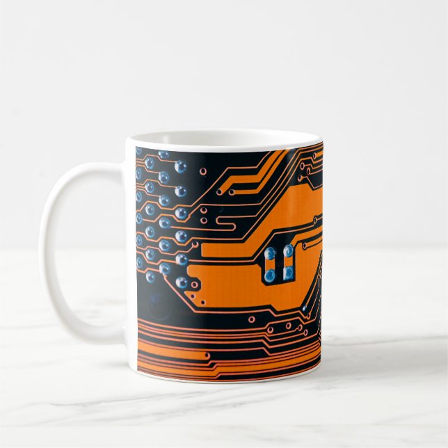 Mug Circuit board. Electronic computer hardware techno (Gauche)