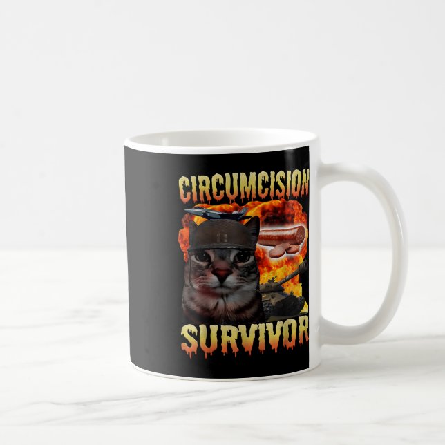 Mug Circumcision Survivante Funny Chat Mème Brainrot H (Droite)