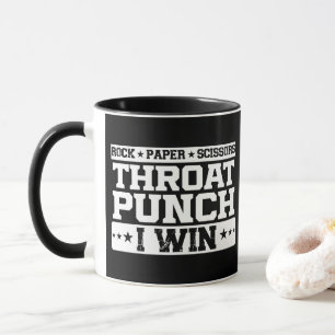 Mug Ciseaux de papier de roche Throat Punch Je gagne u