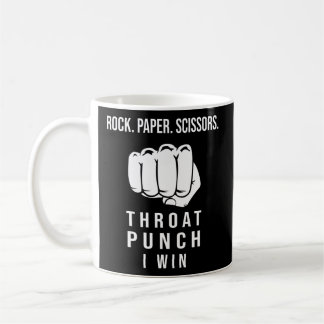 Mug Ciseaux de papier roche Throat Punch Je gagne