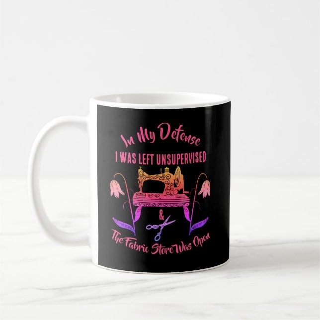 Mug Citation amusante à coudre dans une machine à coud (Gauche)