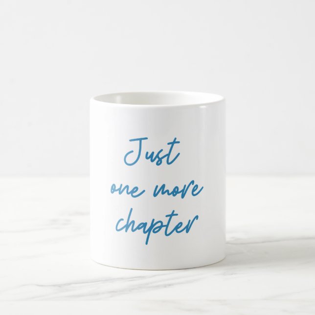 Mug Citation Amusante de Amateur de Livres Bleu Script (Centre)
