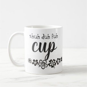 Mug Citation amusante de la flore noire et blanche