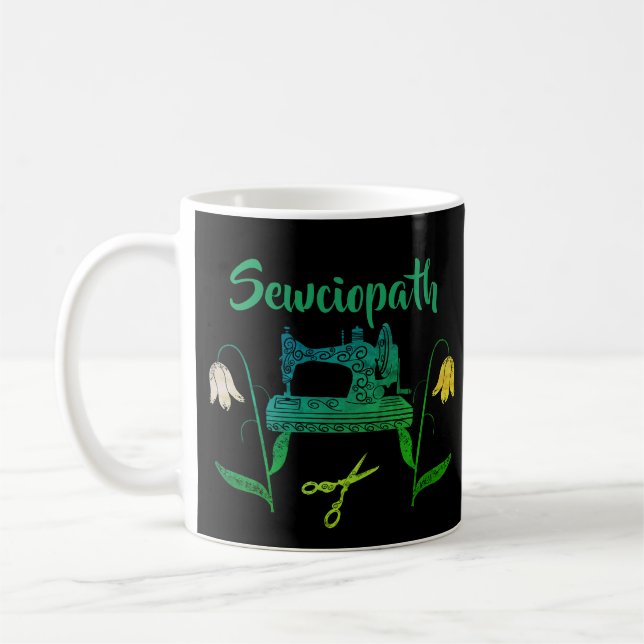 Mug Citation amusante de Sewciopath dans la machine à  (Gauche)