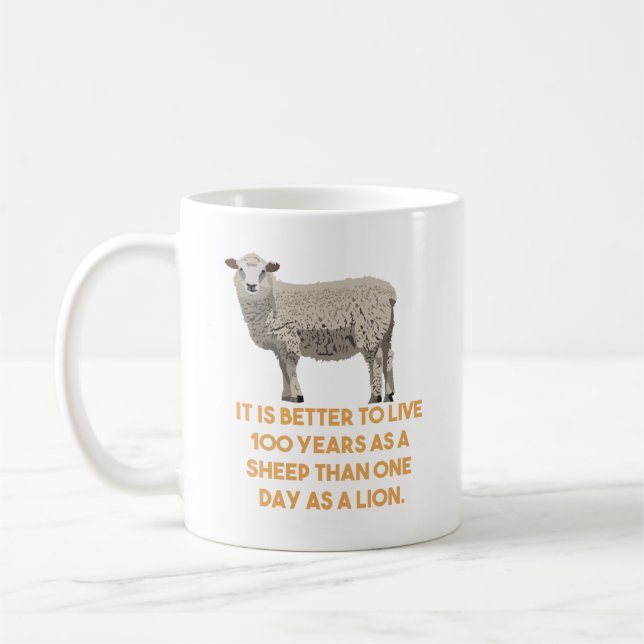 Mug Citation amusante du mouton et du lion (Gauche)