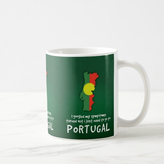 Mug Citation Amusante Je Googlais Mes Symptômes Portug (Droite)