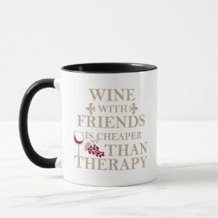 Mug Citation amusante sur le vin et les amis
