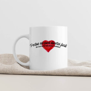 Mug Citation Artistique du Cœur en Latin Ancien Inspir