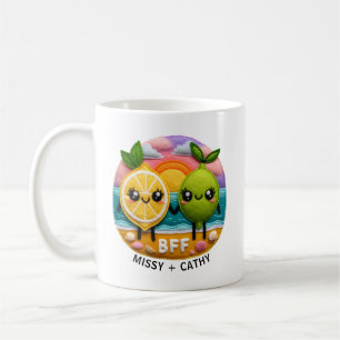Mug Citation BFF mignonne Caractères citron et chaux C