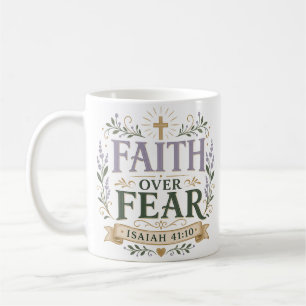 Mug Citation biblique chrétienne Foi sur la peur