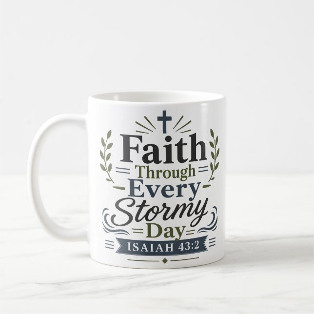 Mug Citation biblique de foi à travers chaque jour ora (Gauche)