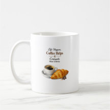 Citation Café au Lait et Croissant Matin Design