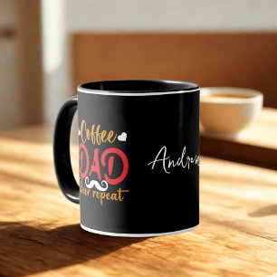 Mug Citation "Café Papa" Nom personnalisé Fête des pèr
