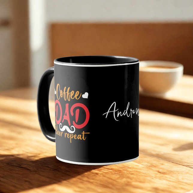 Mug Citation "Café Papa" Nom personnalisé Fête des pèr (Créateur téléchargé)