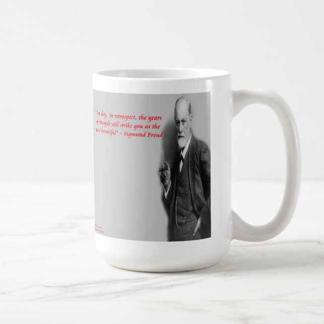 Mug Citation célèbre de Sigmund Freud sur le "combat" (Droite)