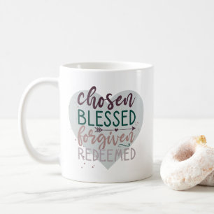 Mug Citation chrétienne choisie bénie pardonnée rachet