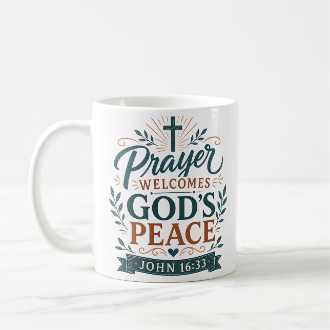 Mug Citation Chrétienne de Prière de Paix de Dieu (Gauche)