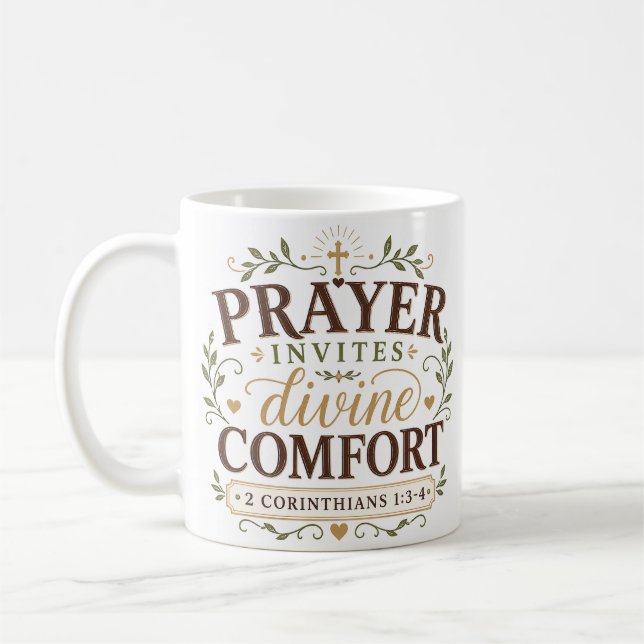 Mug Citation chrétienne de réconfort divin par la priè (Gauche)