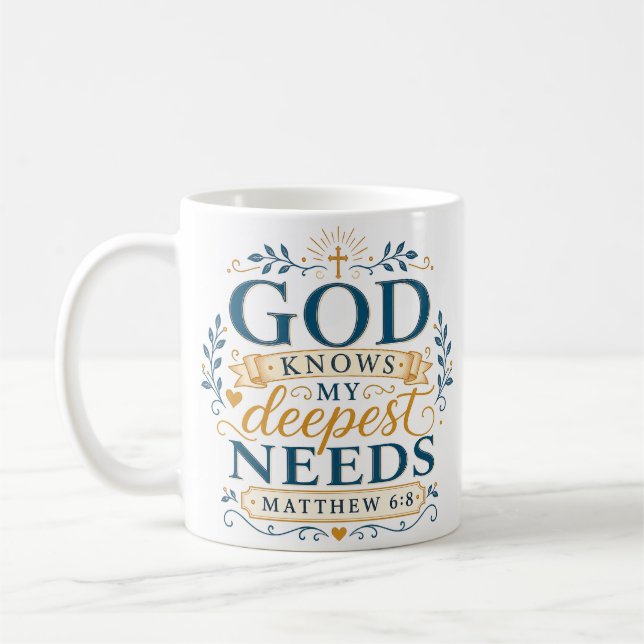 Mug Citation Chrétienne Dieu Connaît Mes Besoins Les P (Gauche)