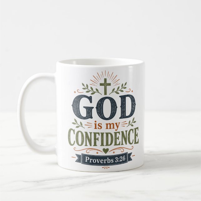 Mug Citation Chrétienne Dieu Est Ma Confiance (Gauche)