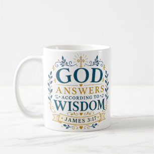 Mug Citation chrétienne Dieu Répond Selon la Sagesse