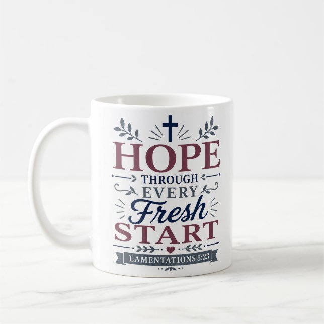 Mug Citation chrétienne Espoir à travers chaque nouvea (Gauche)