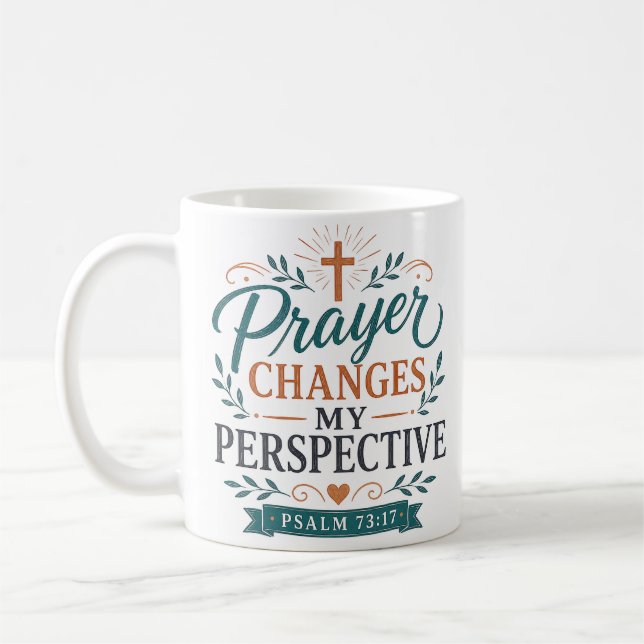 Mug Citation chrétienne : La prière change ma perspect (Gauche)