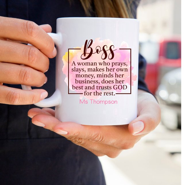 Mug Citation Chrétienne Personalisée Boss Citation Caf (Créateur téléchargé)