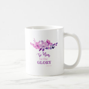 Mug Citation chrétienne pourpre Floral