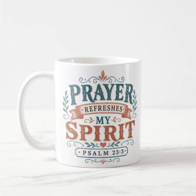 Mug Citation Chrétienne Rafraîchit Mon Esprit (Gauche)