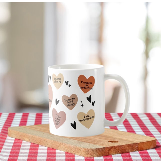 Mug Citation Coeur Boho, Offre de soins d'autonomisati (Créateur téléchargé)