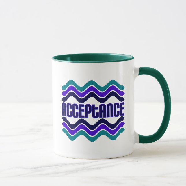 Mug Citation d'acceptation en bleu vert violet (Droite)