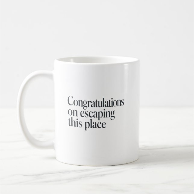 Mug Citation d'adieu sarcastique pour collègue de trav (Gauche)