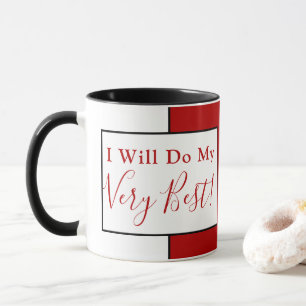 Mug Citation d'affirmation Bloc de couleur moderne Rou