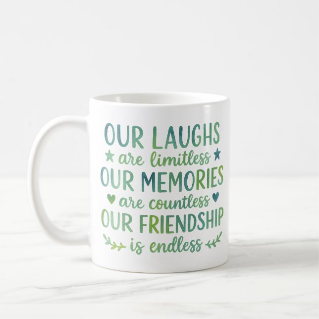 Mug Citation d'amitié à l'aquarelle (Gauche)
