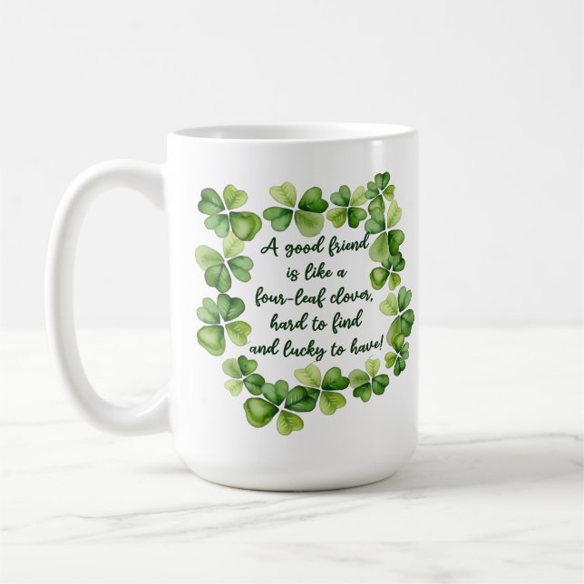 Mug Citation d'amitié Trèfle Bonne amie Trèfle à 4 feu (Gauche)