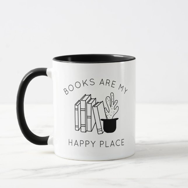 Mug Citation d'amour de livre Café noir et blanc  (Gauche)