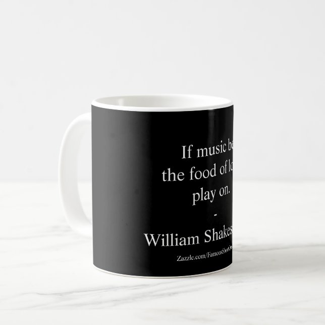 Mug Citation d'amour de William Shakespeare (Devant gauche)