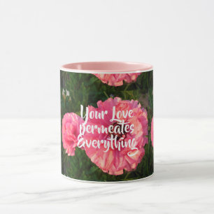 Mug Citation d'amour rose inspirationnel Floral Flower