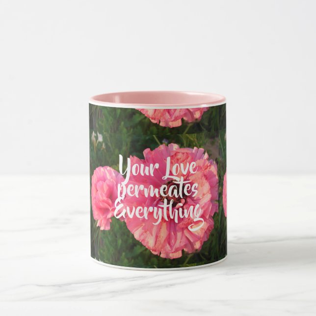 Mug Citation d'amour rose inspirationnel Floral Flower (Centre)