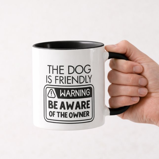 Mug Citation d'avertissement de propriétaire de chien  (dog owner warning sign mug)