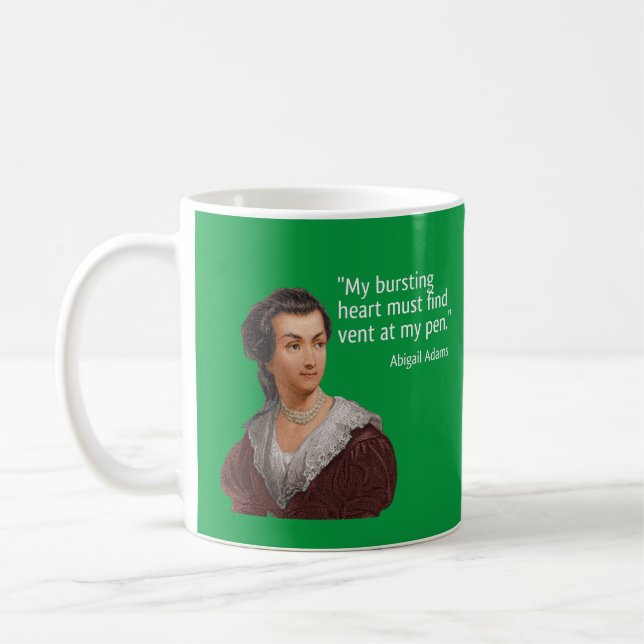 Mug citation de Abigail Adams sur l'écriture (Gauche)