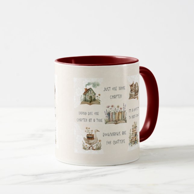 Mug Citation de amoureux de livre mignon Wrap (Devant droit)