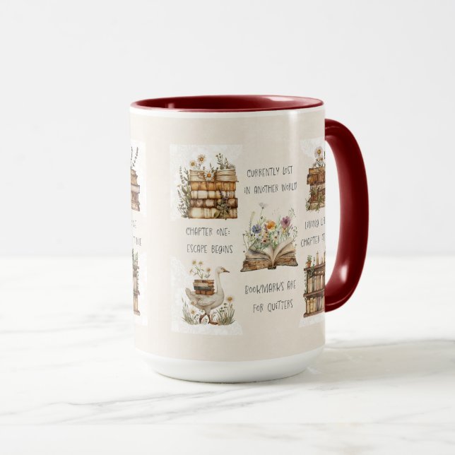 Mug Citation de amoureux de livres mignon Wrap (Devant droit)