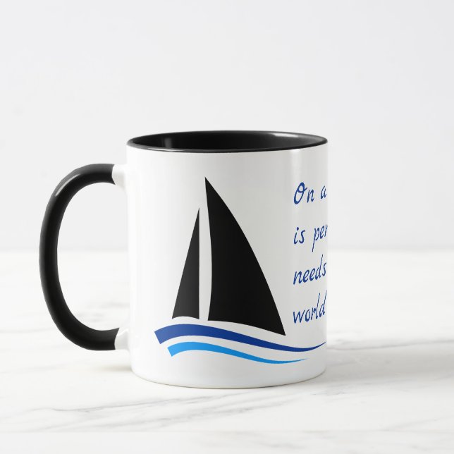 Mug Citation de bateau à voile, éolien et beauté (Gauche)