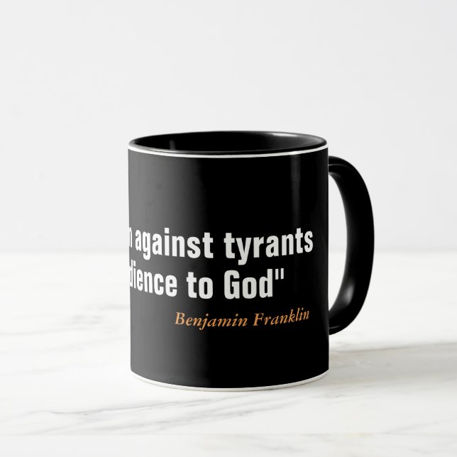 Mug Citation de Benjamin Franklin sur la rébellion (Devant droit)