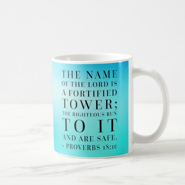 Mug Citation de bible de 18h10 de proverbes (Droite)